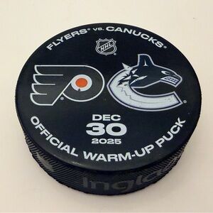 Philadelphia Flyers Tocchet Vs Vancouver Canucks Game Warm Up Puck Dec 30 2025